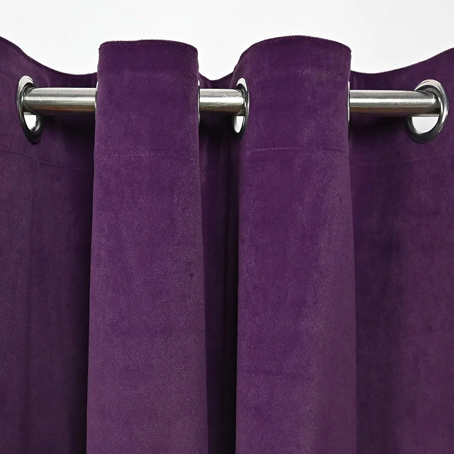 Divine Casa Elegant 7 Feet Velvet Blackout Door Curtain – Luxurious Thermal Insulation, Room Darkening & Noise Reducing | Premium Opaque Single Panel for Living Room & Office